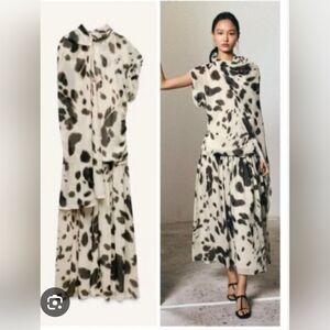 ZARA animal print maxi dress with a matching scarf M
